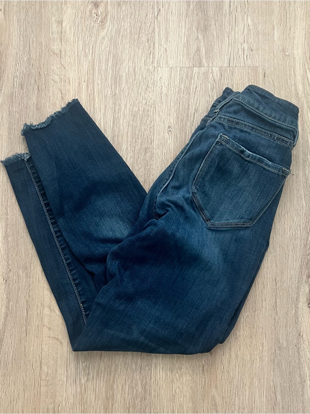 KanCan Distressed Button Fly Jeans Womens Size 5/26 Blue Skinny Denim